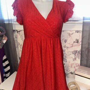 Shirley & Stone Boutique brand Eyelet Circle Skirt Wrap Bodice Dress